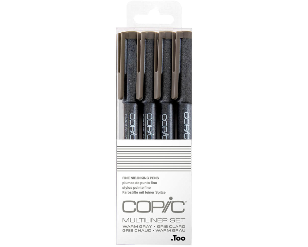 COPIC Multiliner 22075624 Warm Grey Set, 4 Stück ass.