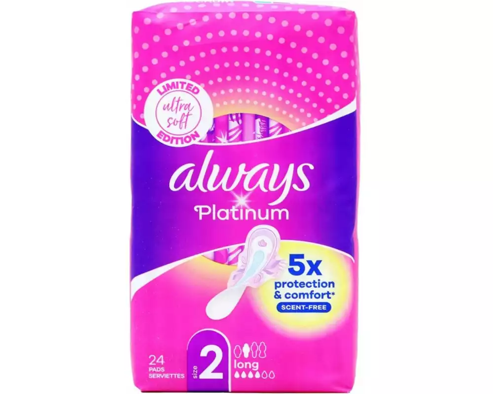 Always Binde mit Flügeln Platinum Long 24 Stück