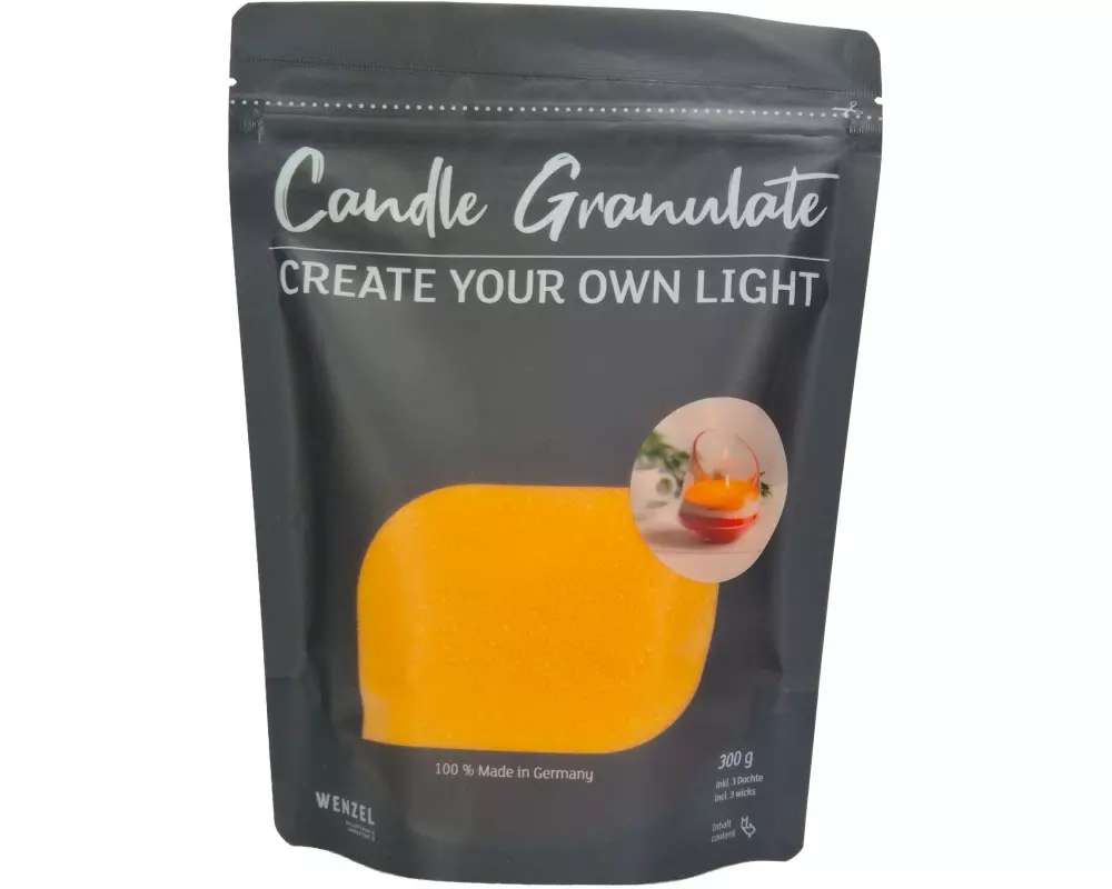 Wenzel Kerzen Wachsgranulat ohne Duft 300 g, Gelb