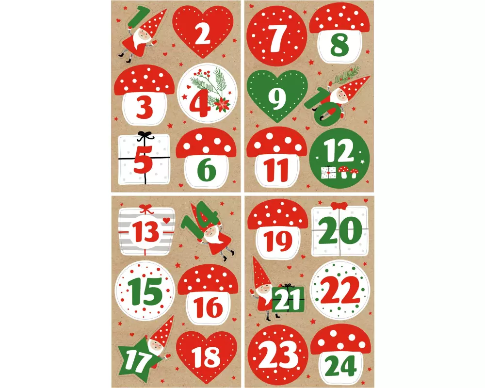 Braun + Company Adventskalender-Zahlen, 1-24, 11.5 x 17 cm