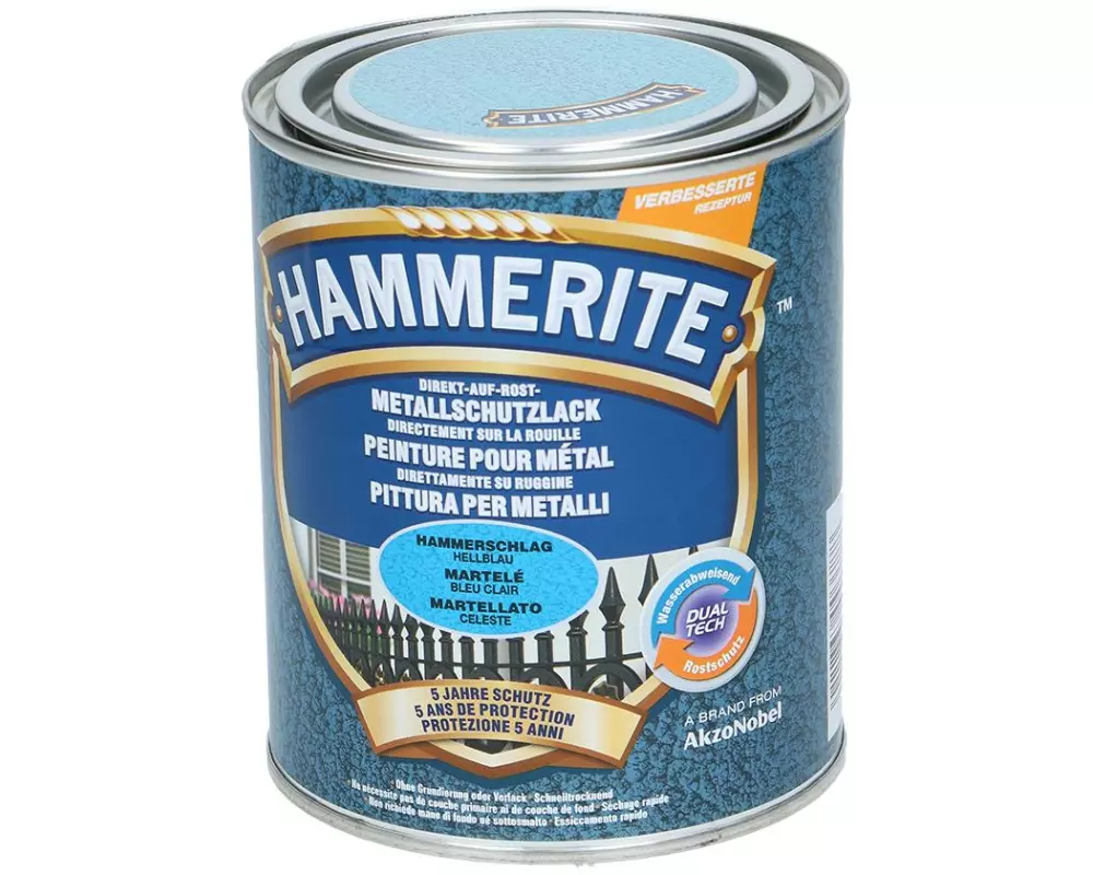 Hammerite Metall-Schutzlack HS Hellblau, 750 ml