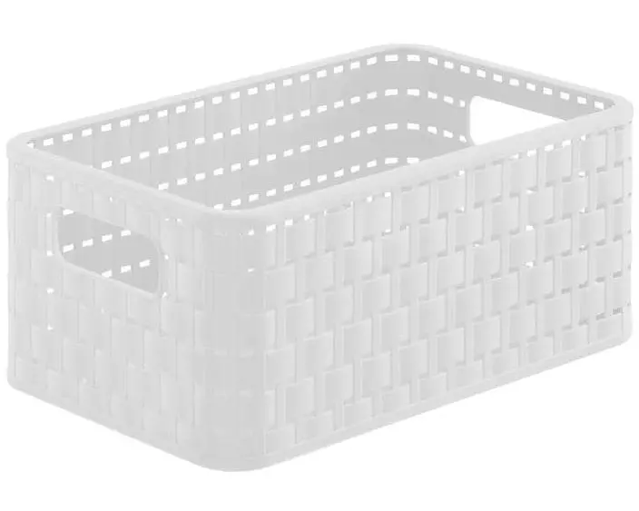 Rotho Aufbewahrungskorb Country 28 x 18.5 x 12.6 cm, Weiss