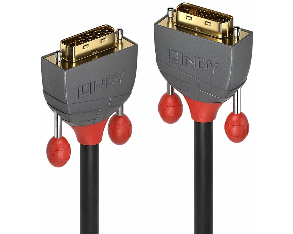 LINDY Anthra Line Video Cable, Dual Link, DVI-DVI M-M, 1m, grey, DVI-D