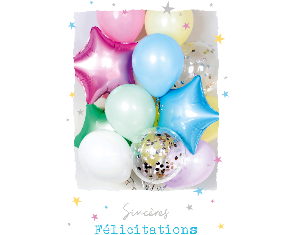ABC Geburtstagskarte FR B6 53220 Ballons