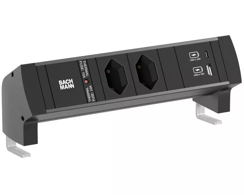 Bachmann DESK STYLE Steckdosenleiste schwarz