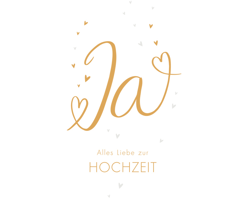 ABC Hochzeitskarte B6 51657 Ja mit Herzen