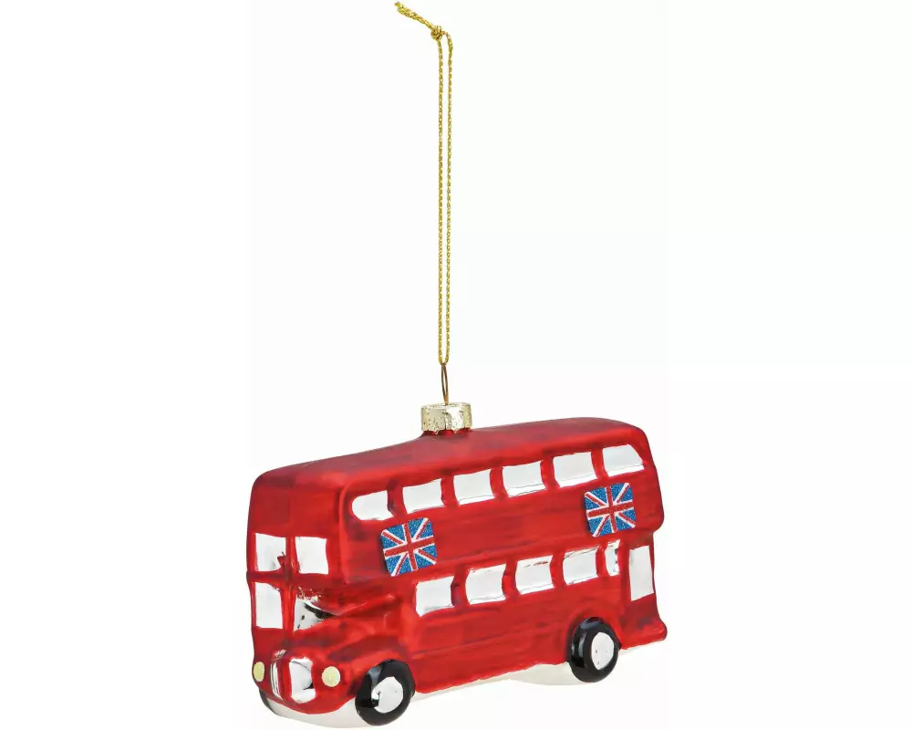 G. Wurm Weihnachtskugel London Bus 11 x 7 x 4 cm, Rot