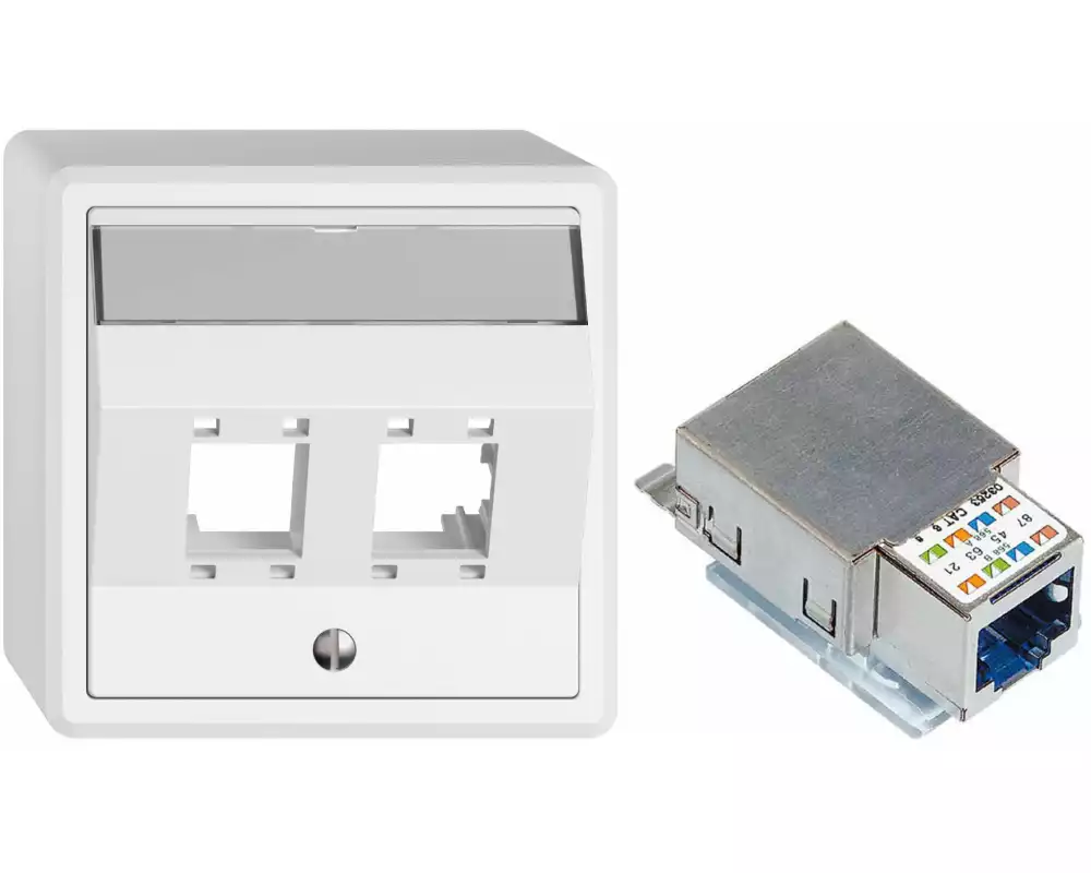 Feller EDIZIOliv AP-Netzwerkdose inkl. 1x R&M freenet Modul Cat. 6