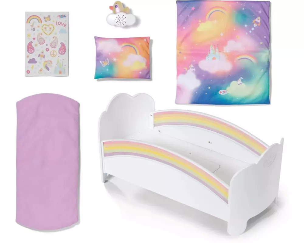 Baby Born Puppenzubehör Regenbogen Bett