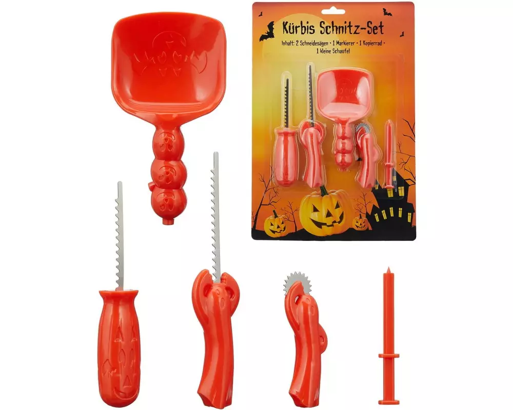 G. Wurm Kürbis Schnitzset 5-tlg. Orange