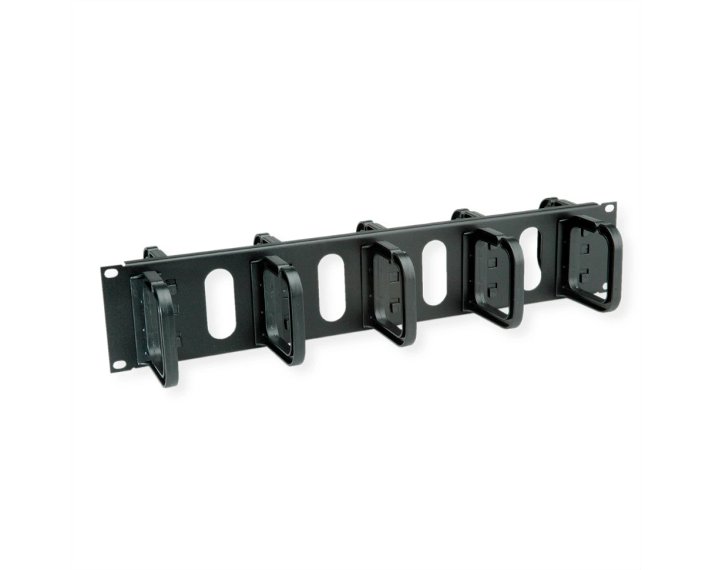 CONTEG 19"-Kabelführung 2 HE mit 2 x 5 Kabelösen 80 x 80 mm