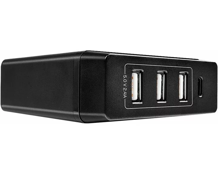 LINDY 4 Port, USB Type C & A, Smart Charger, with Power Delivery, 72W