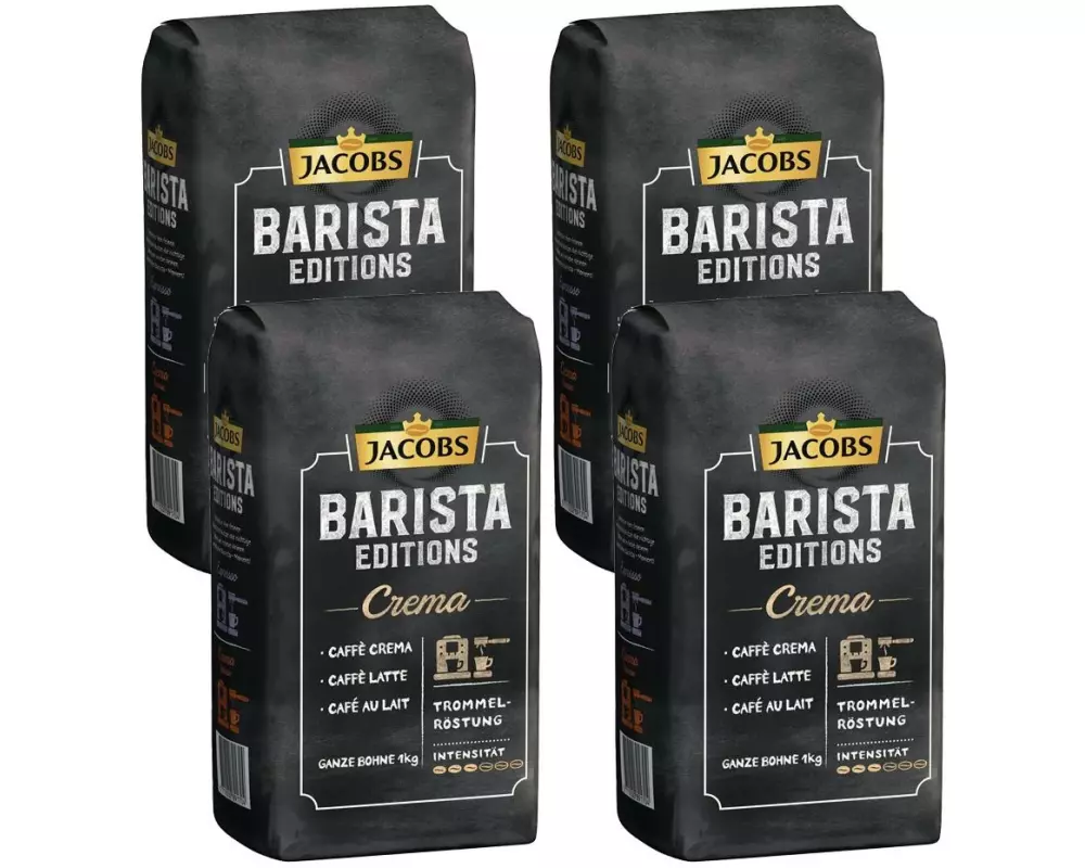 Jacobs Kaffeebohnen Barista Crema 4 x 1 kg