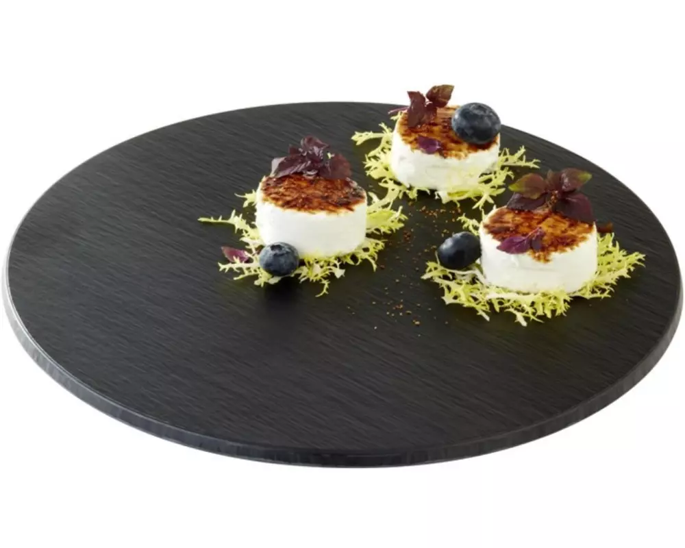 APS Servierplatte Slate 30 cm, Schwarz