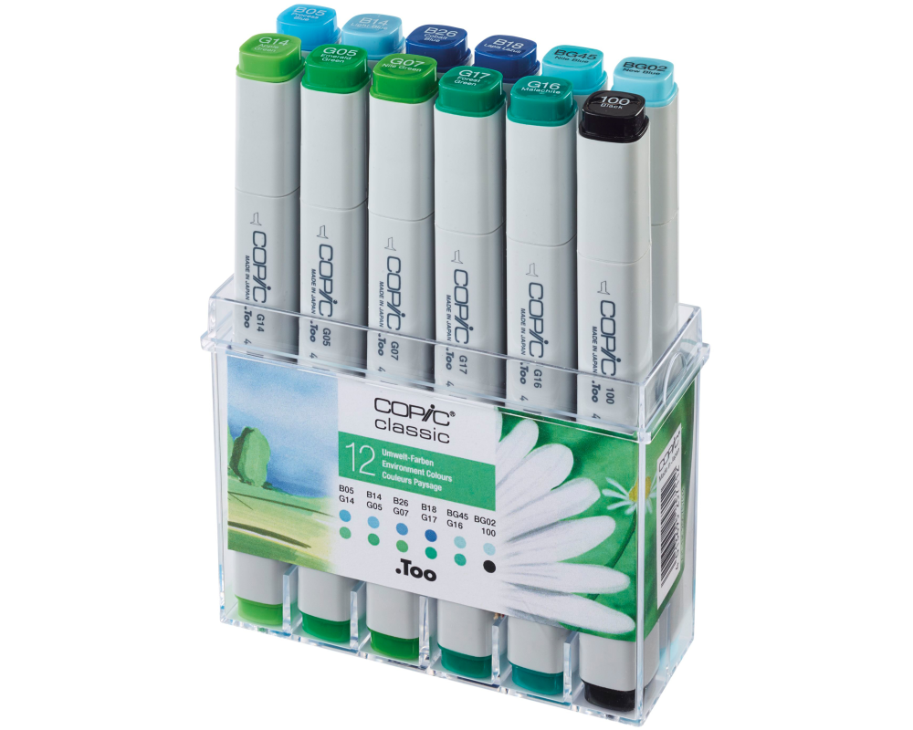 COPIC Marker Classic 20075703 Umwelt-Farben, 12 Stück