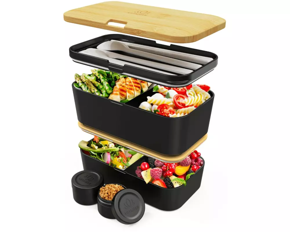 Umami Lunchbox Nestable L Bamboo Black