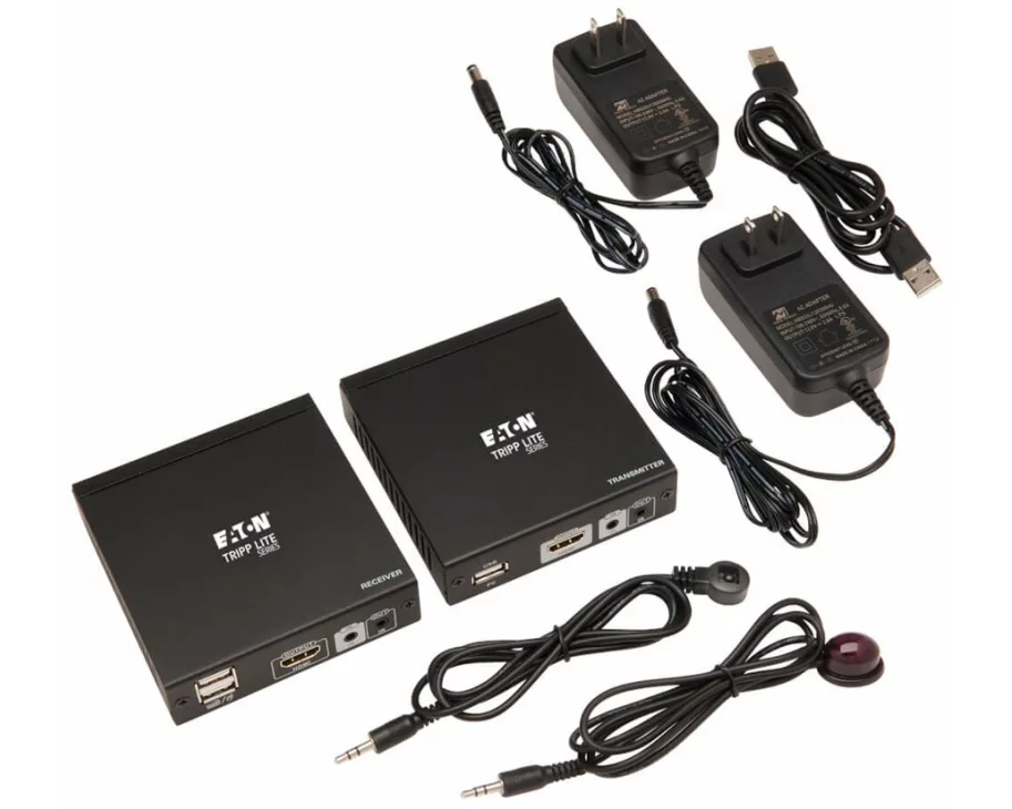 EATON TRIPPLITE HDMI HDBaseT, KVM Console Extender over Cat6, 2 USB Ports, IR, 4K 30Hz, 130ft. 1080p 230ft.