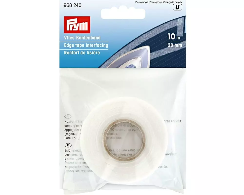 Prym Vlies Kantenband 10 m, aufbügelbar