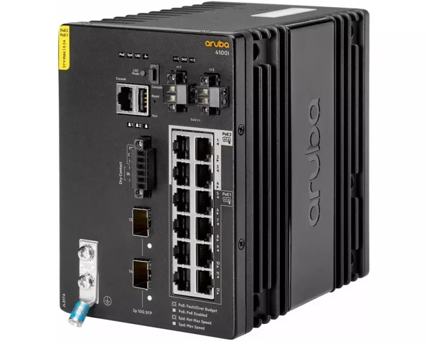 HPE Aruba CX 4100i Switch, 12G, 8 Port Class 4 PoE and 4 Port Class 6 PoE, 2 SFP+, Layer 2, Web GUI, CLI, NetEdit, REST APIs