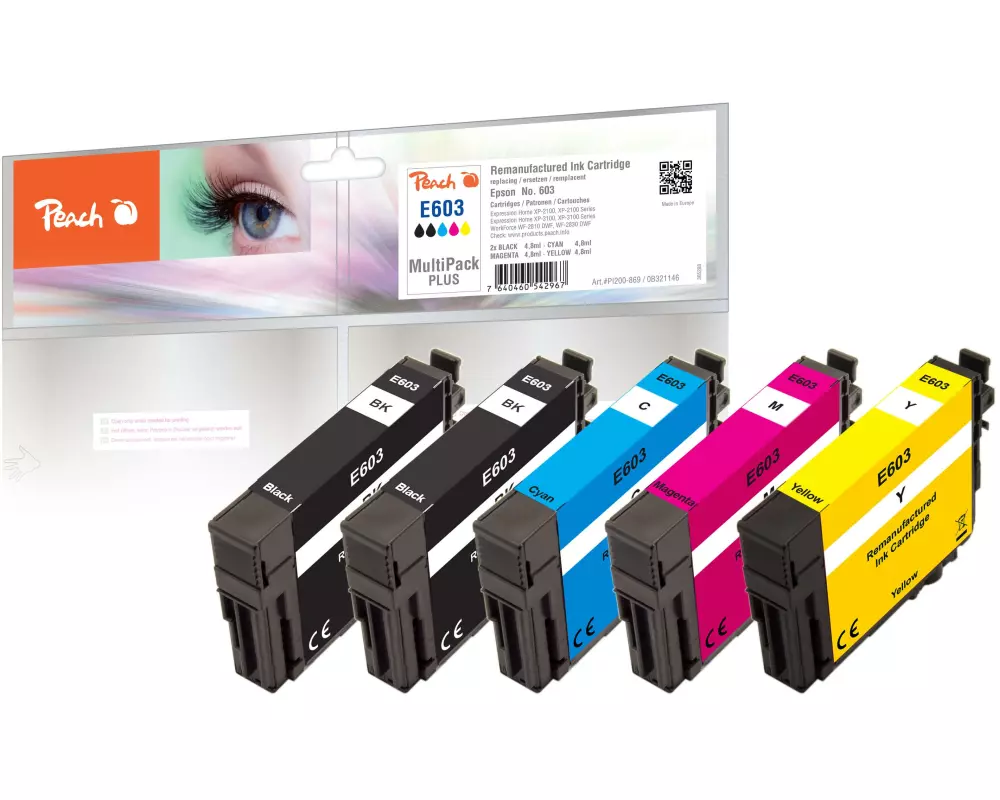 Peach Tinte Epson No. 603 Multi-Pack-Plus C, M, Y, 2x BK