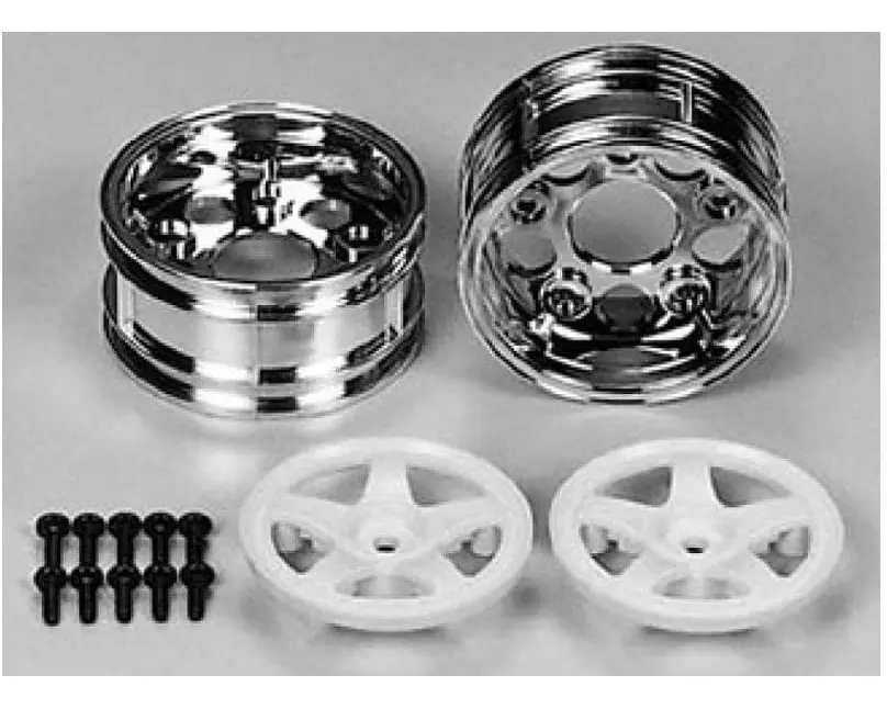 Tamiya Felgen 5-Speichen, zweiteilig, 26 mm, Weiss 2 Stück, 1:10