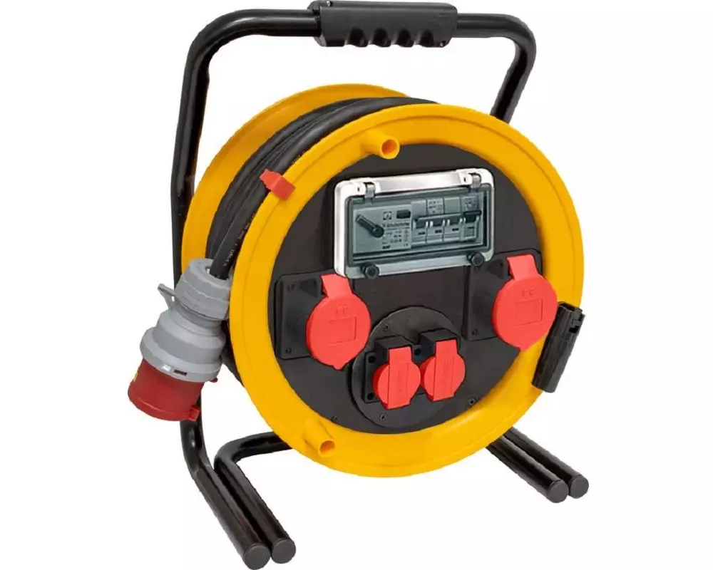 Brennenstuhl Kabelrolle Brobusta 380 25 m FI + LS 1x CEE32/16A, 2x T25