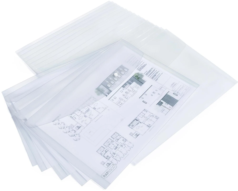 Rapesco Dokumentenmappe A3, Transparent, 20 Stück