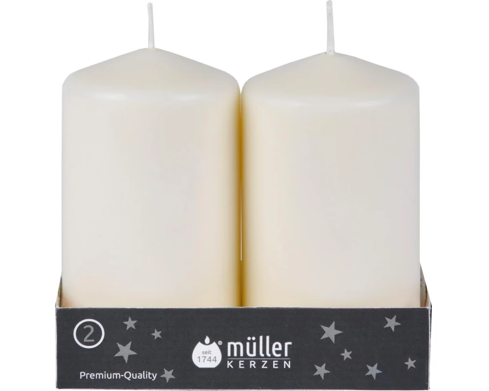 müller Kerzen Stumpenkerze Vanille, 2 Stück