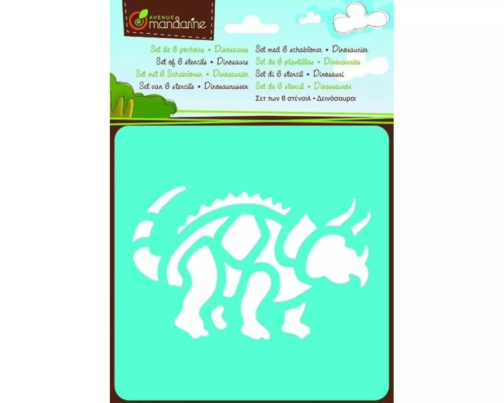Mandarin 6 Schablonen Dinosaurier