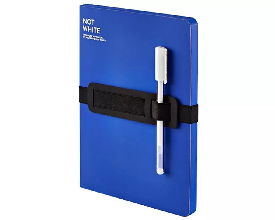 Nuuna Notizbuch Not White L Light 22 x 16.5 cm, Blanko, Blau