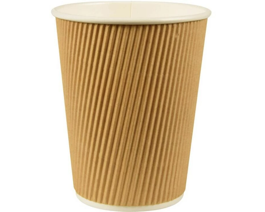 Papstar Einweg-Kaffeebecher Pappe Ripple Wall 1 dl 25 Stück