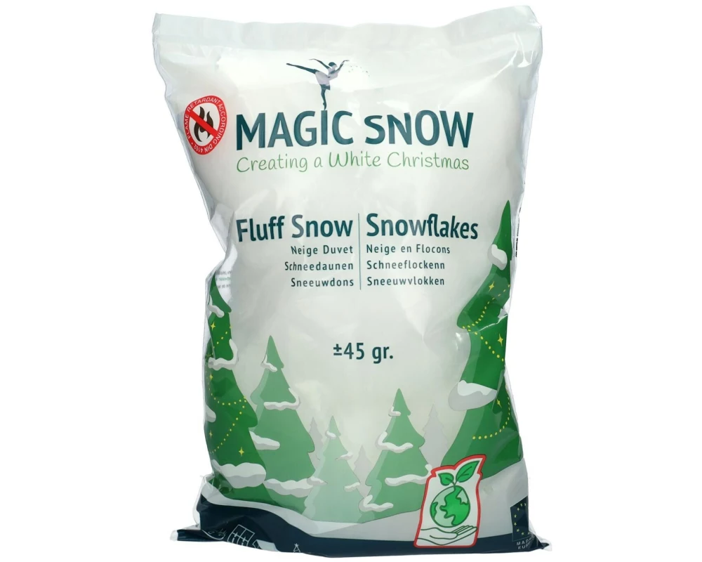 Dameco Weihnachtsdeko Bio fluff Schnee im Beutel, 45 Gramm