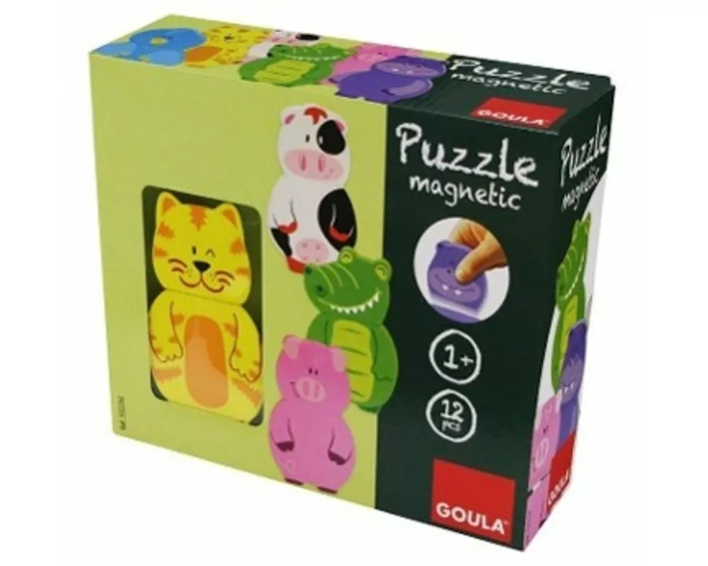 Goula Magnetisches Holzpuzzle Tiere