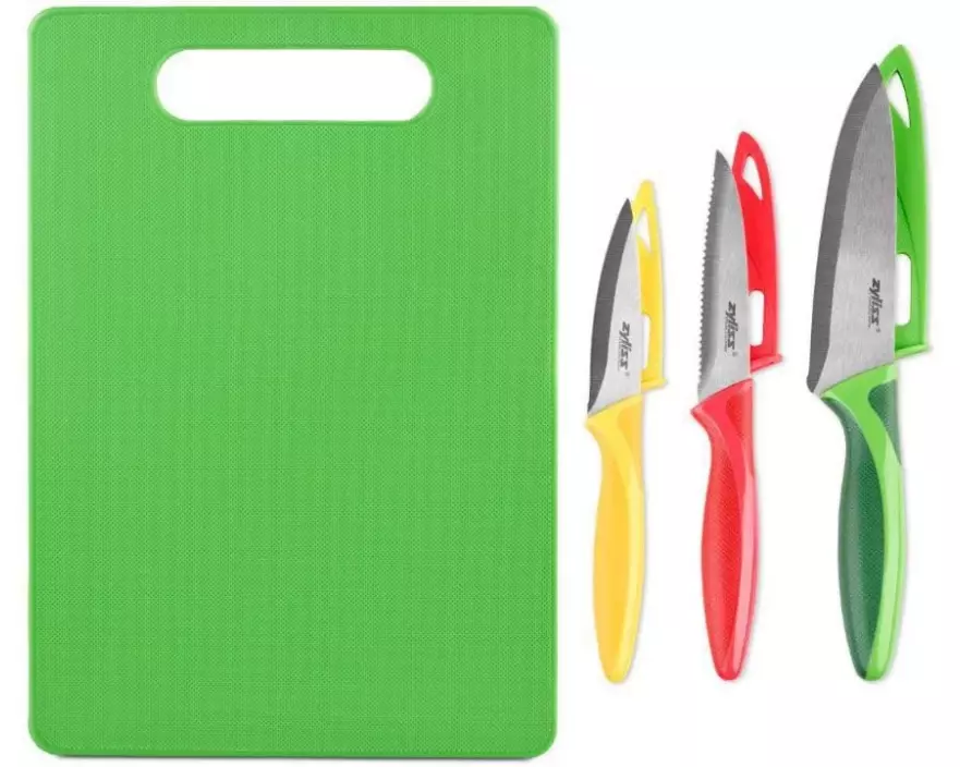 Zyliss Küchenmesser Set mit Schneidebrett, 4-teilig