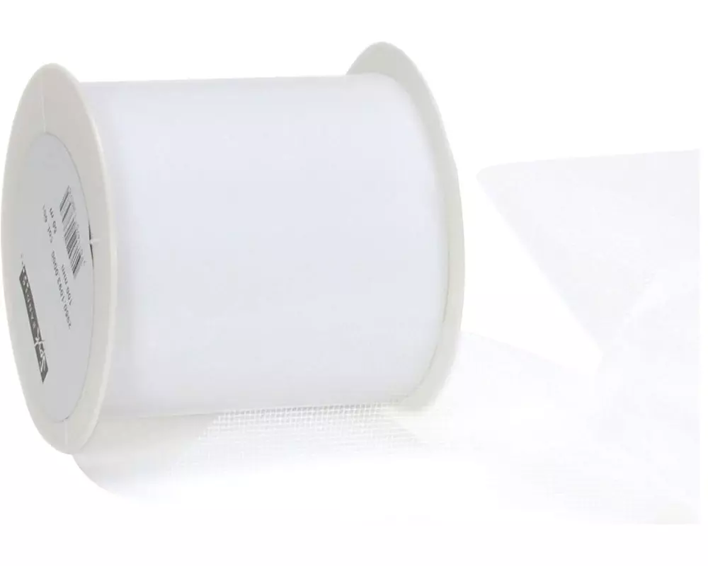 Spyk Geschenkband Torino Tulle 100 mm x 50 m, Weiss