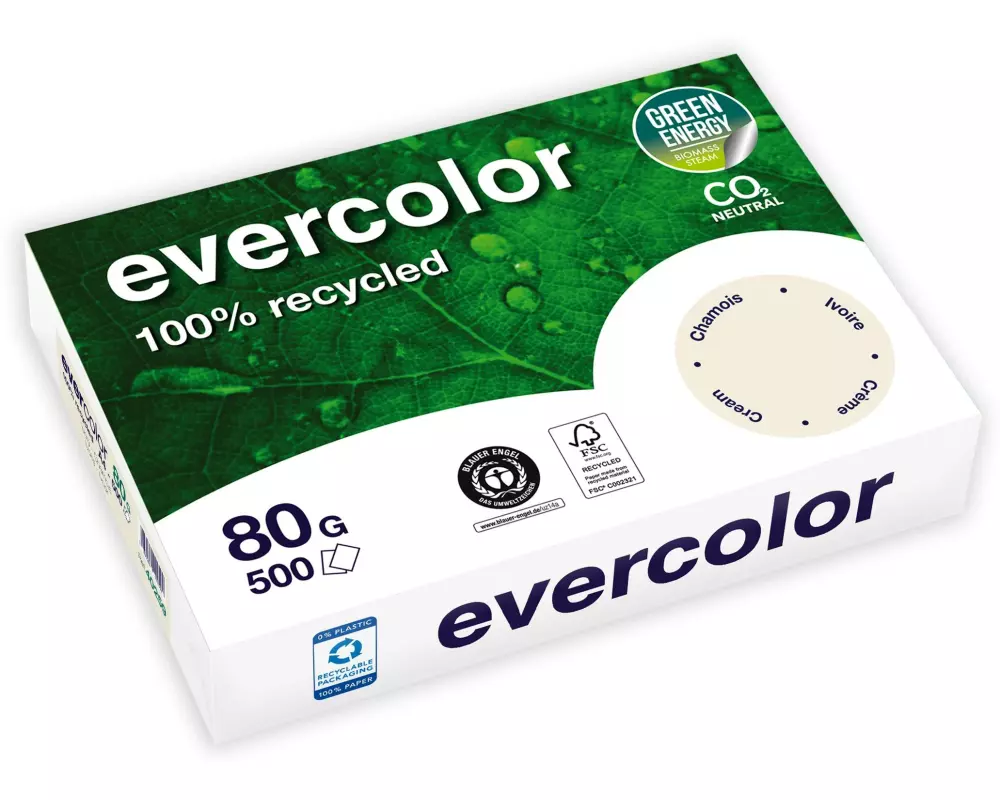 Clairefontaine Kopierpapier Evercolor A4, Chamois, 80 g/m²,500 Blatt