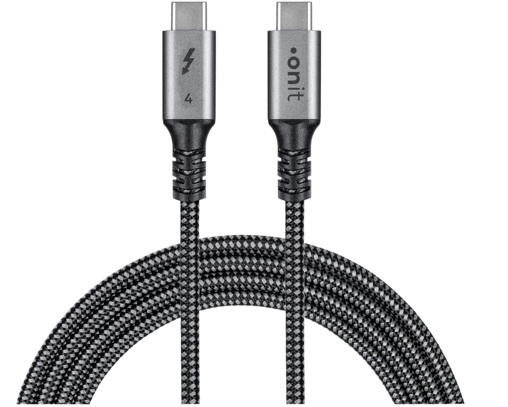 onit Thunderbolt 4-Kabel USB-C - USB-C 3 m, Schwarz/Grau
