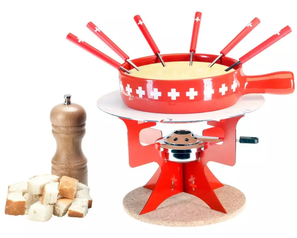 Nouvel Mini Fondue Bar Swiss 11 Teile, Rot