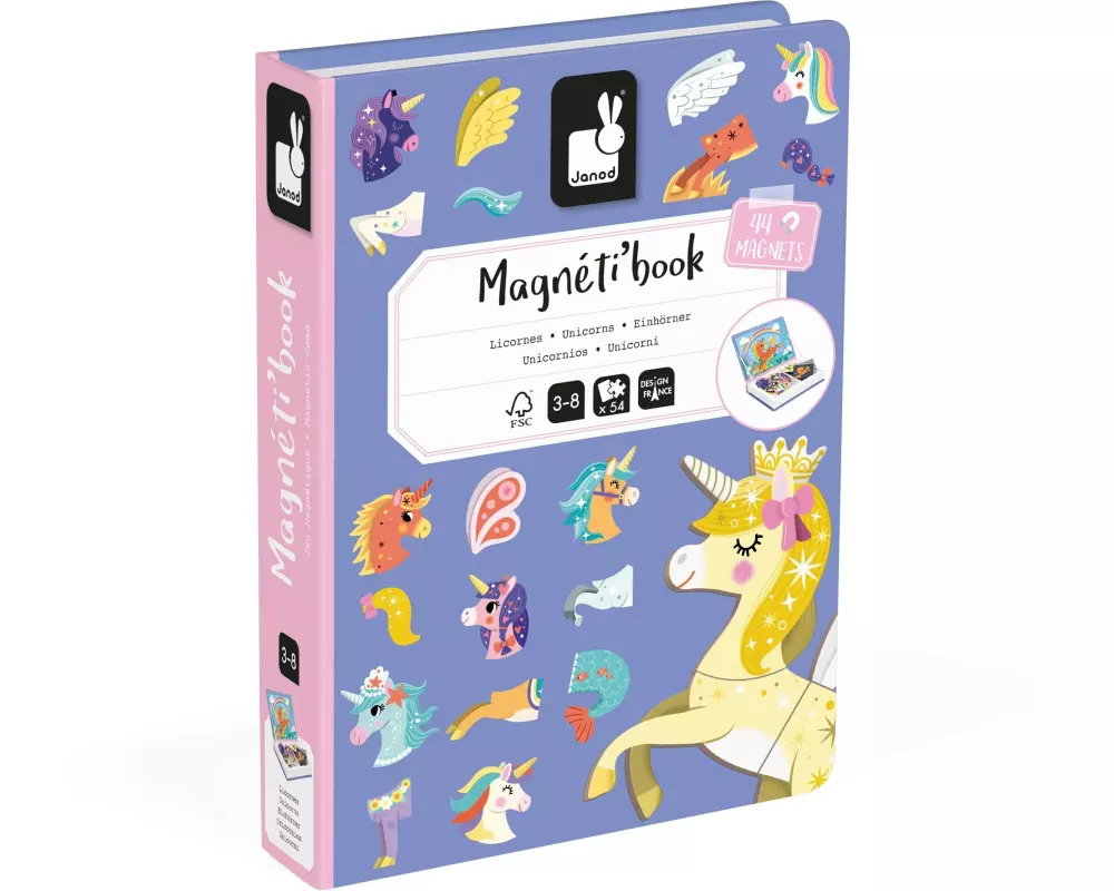 Janod Beschäftigungsspielzeug Magnetbuch Einhorn