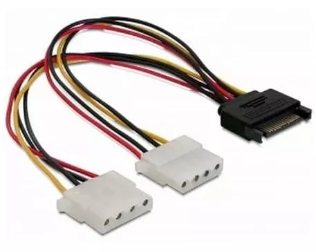 Delock Y-Stromkabel SATA - 2x Molex 20 cm