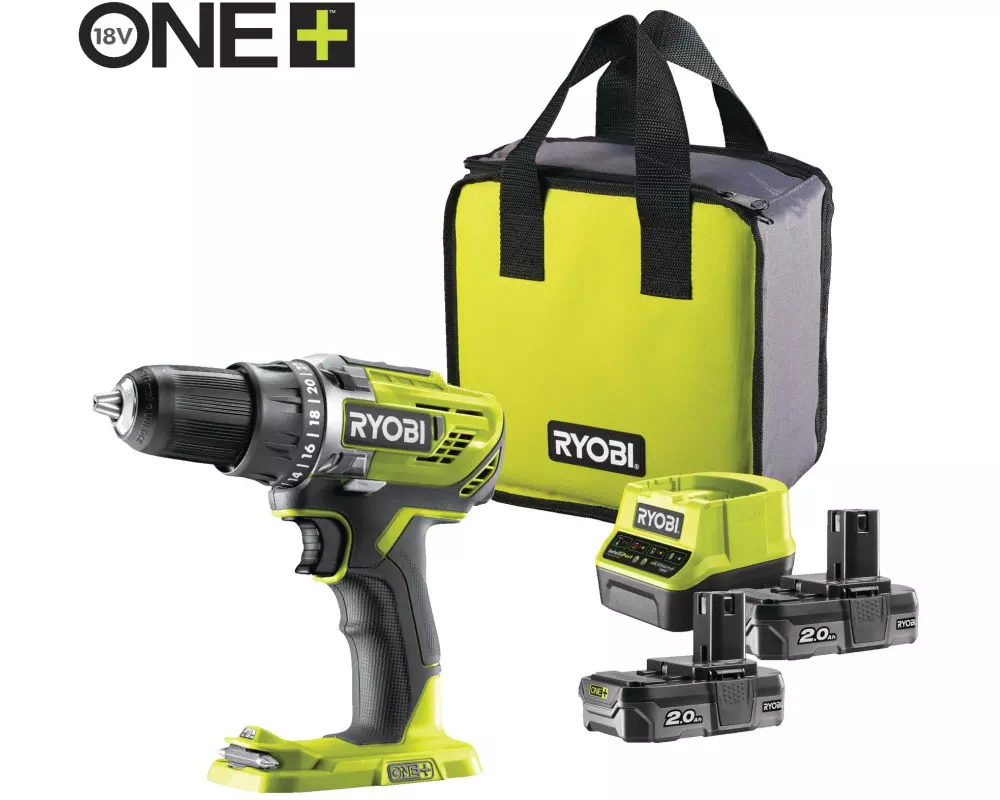 RYOBI Akku-Bohrschrauber R18DD3-220S, 18 V, 50 Nm, Kit