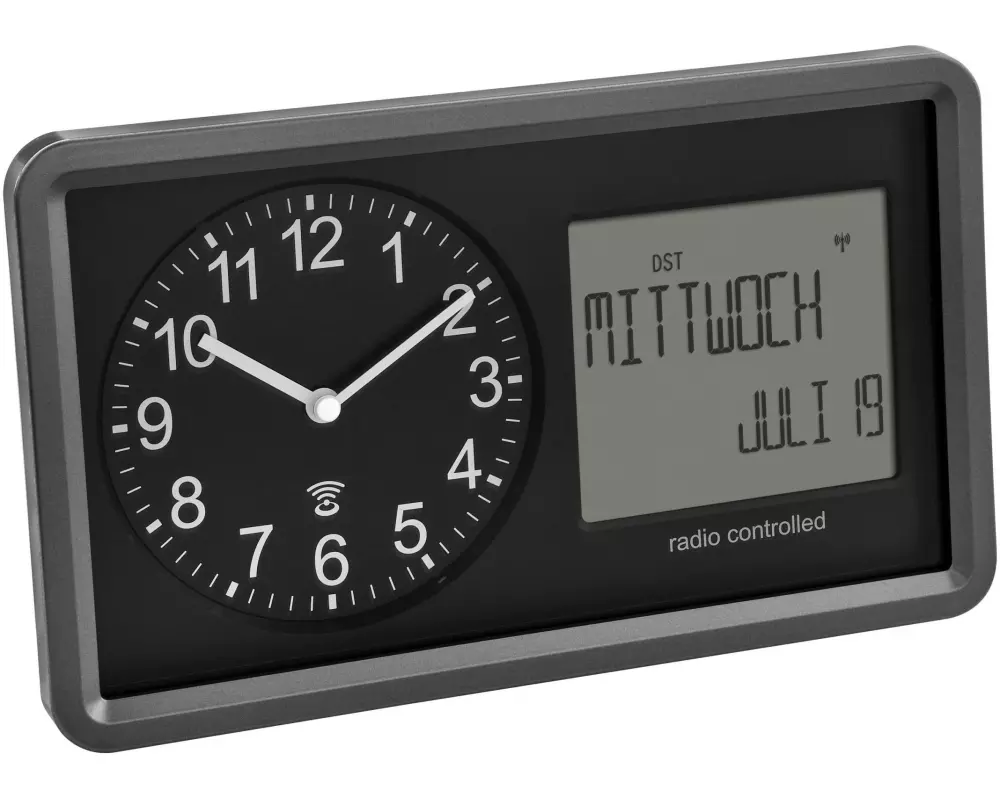 TFA Dostmann Tischuhr Schwarz