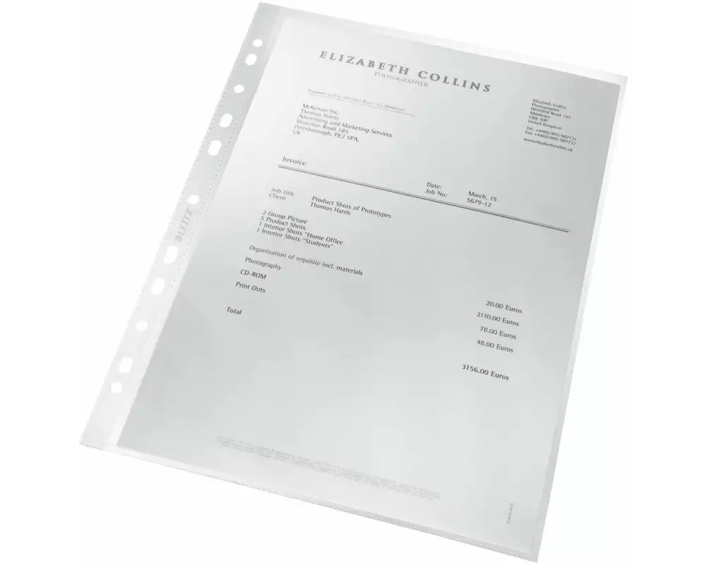 Leitz Zeigetasche Recycle A4 100 Stück, Transparent