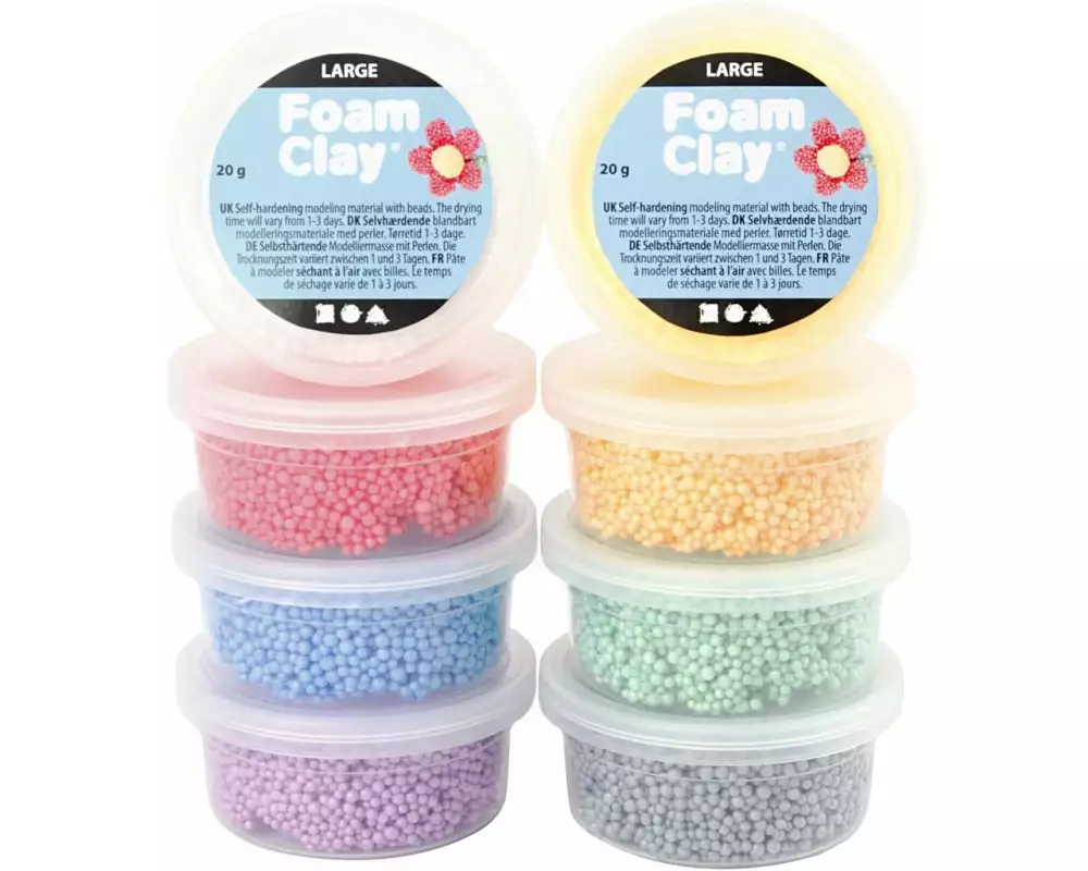 Creativ Company Modellier-Set Foam Clay Extra Large 8-teilig