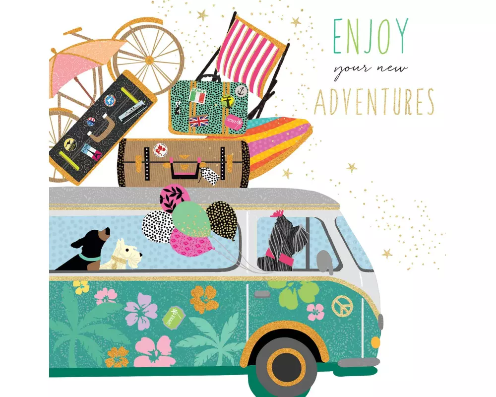 Cart Abschiedskarte New Adventures 16 x 16 cm