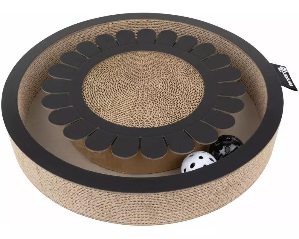 District 70 Katzen-Spielzeug Spielboard Bloom Black, 32 x 32 x 6 cm
