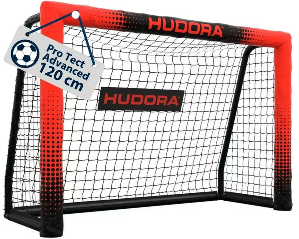 Hudora Fussballtor Pro Tect 120 Advanced schwarz/rot
