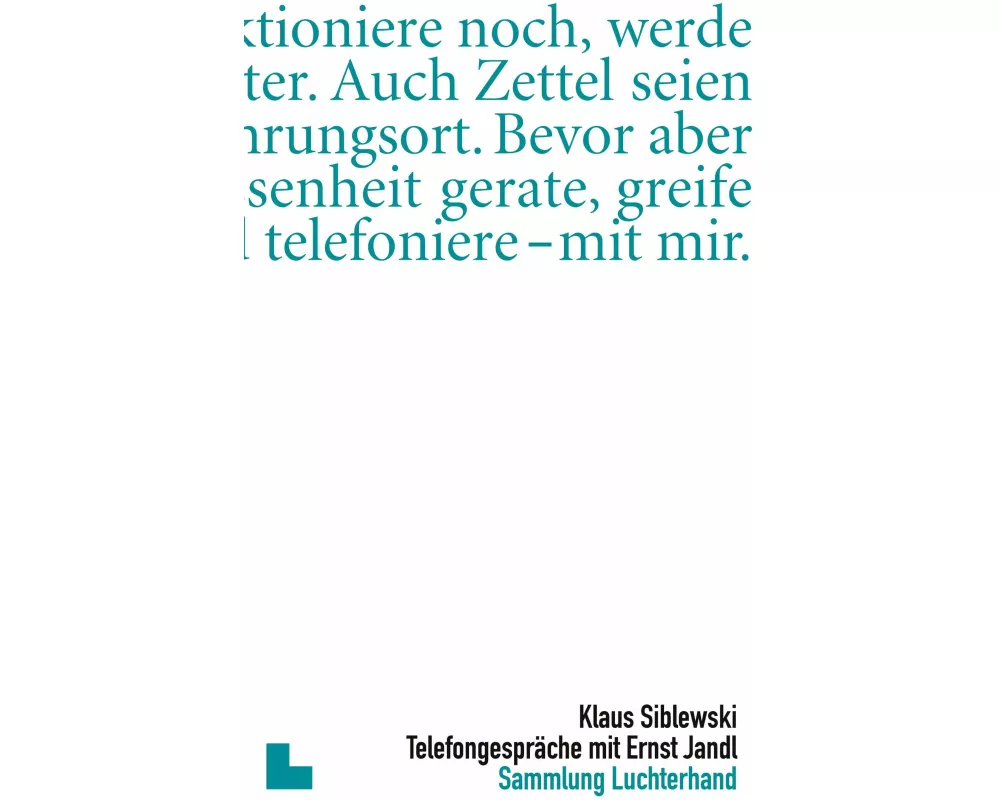 Telefongespräche mit Ernst Jandl
