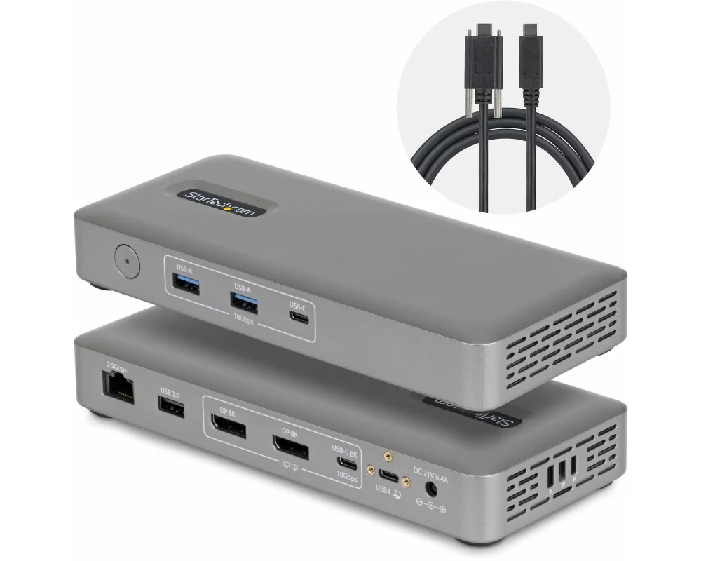 StarTech.com 208UE-USB4-DOCK laptop dock/port replicator Kabelgebunden Grau