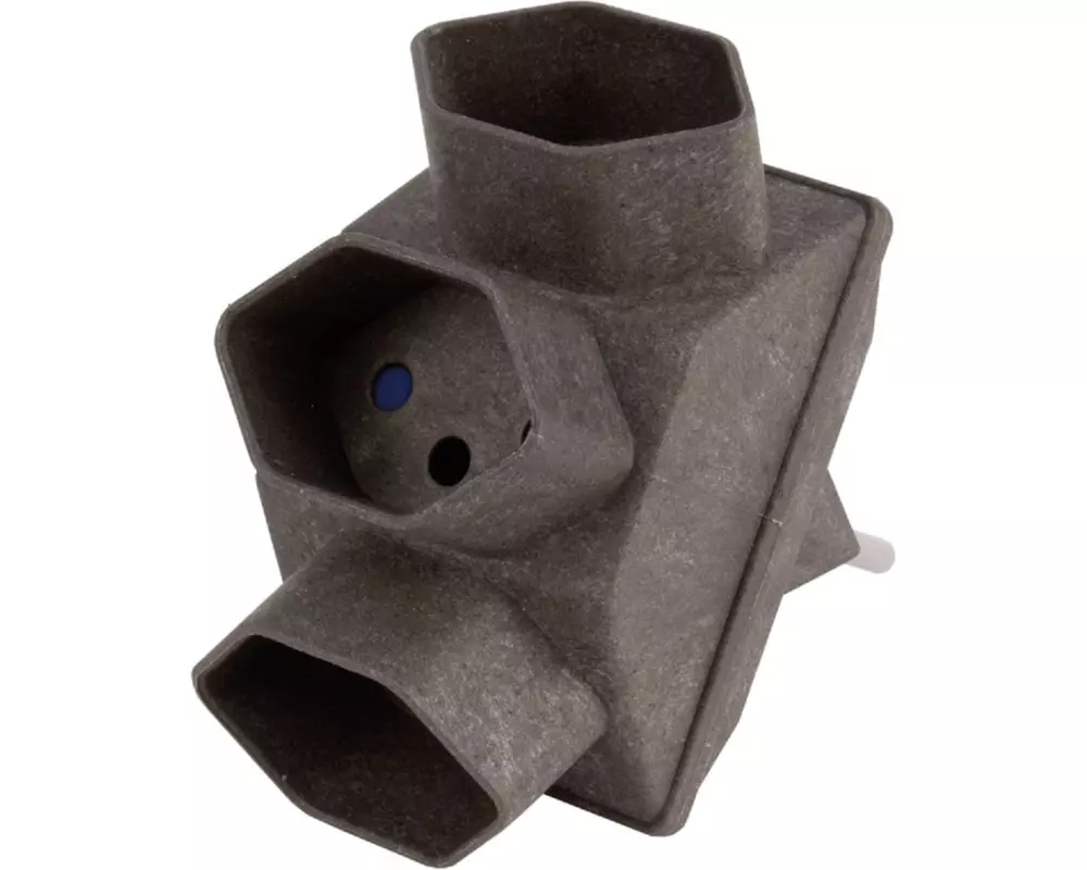 STEFFEN Abzweigstecker 3 x T13 aus Kaffeesatz, sterförmig – Braun